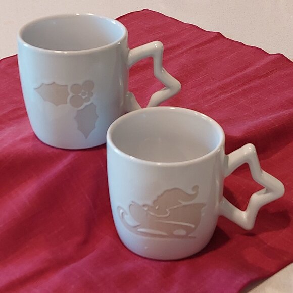 AYC Natural Gourmet Foods Holiday Stoneware Coffee Mugs - Picture 1 of 13